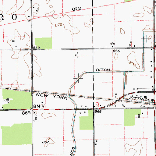 Topographic Map of Stone Hinds Ditch, IN