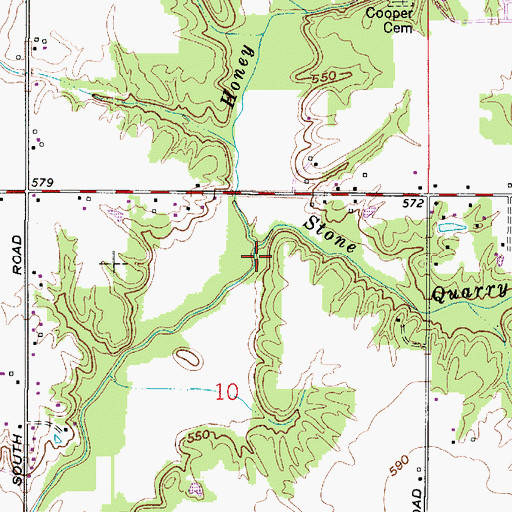 Topographic Map of Stone Quarry Branch, IN