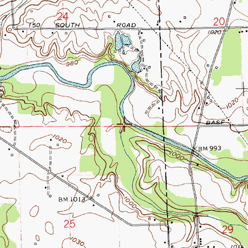 Topographic Map of Stoney Creek, IN
