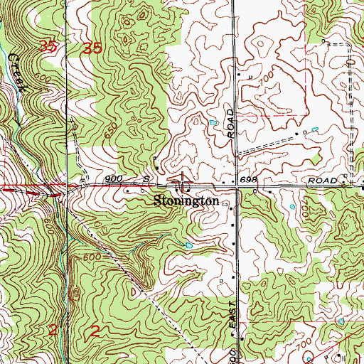 Topographic Map of Stonington, IN