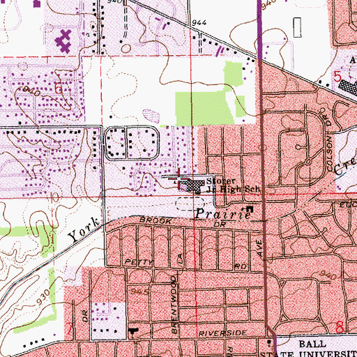Topographic Map of Storer Middle School, IN