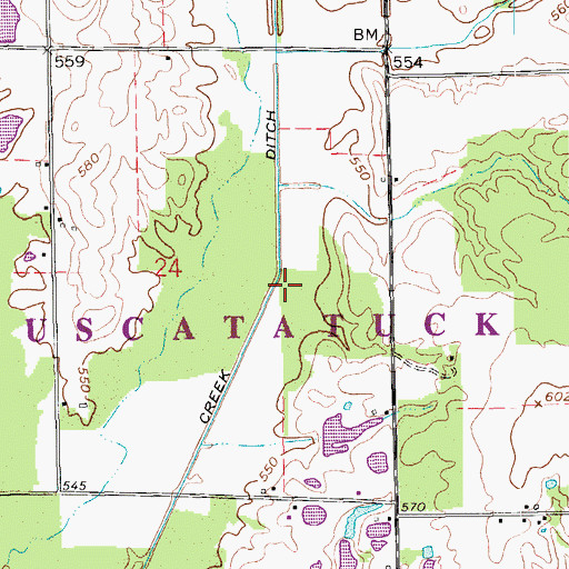 Topographic Map of Storm Creek Ditch, IN