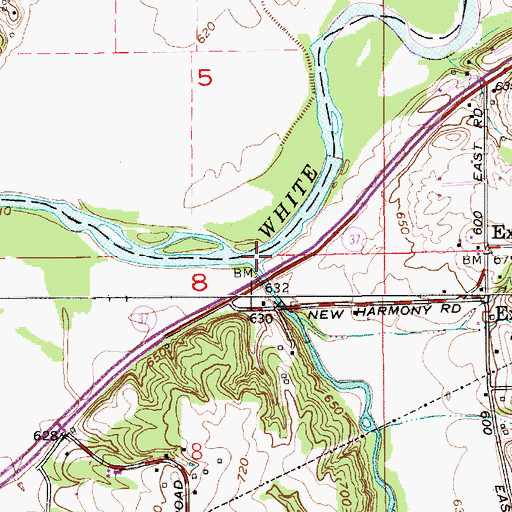Topographic Map of Stotts Creek, IN