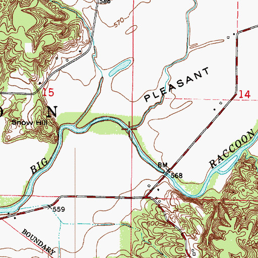 Topographic Map of Strange Branch, IN
