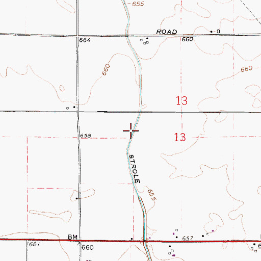 Topographic Map of Strole Ditch, IN