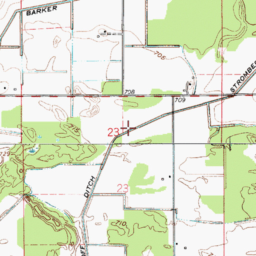 Topographic Map of Stromberg-Tetzloff Ditch, IN