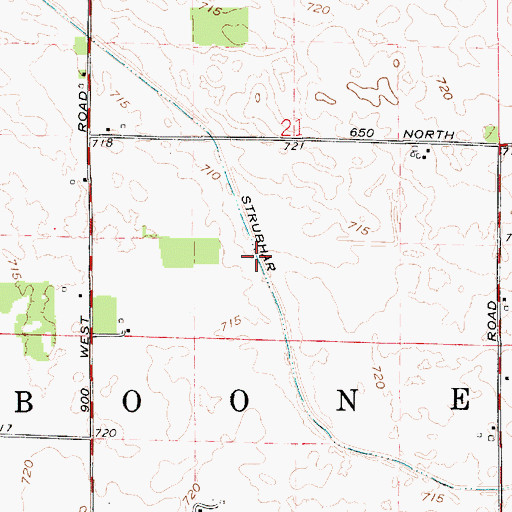 Topographic Map of Strubhar Ditch, IN