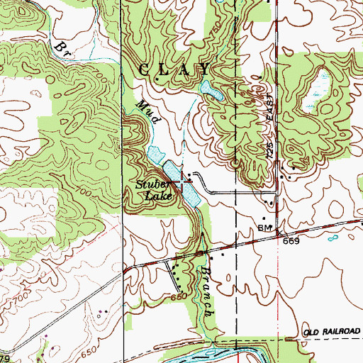 Topographic Map of Stuber Lake, IN