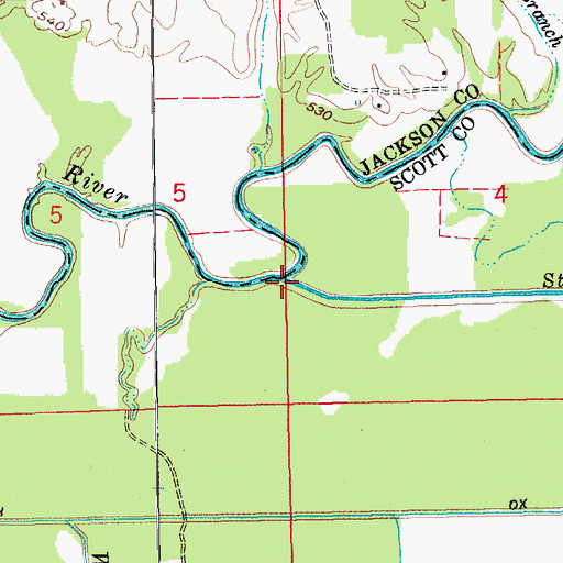 Topographic Map of Stucker Fork, IN