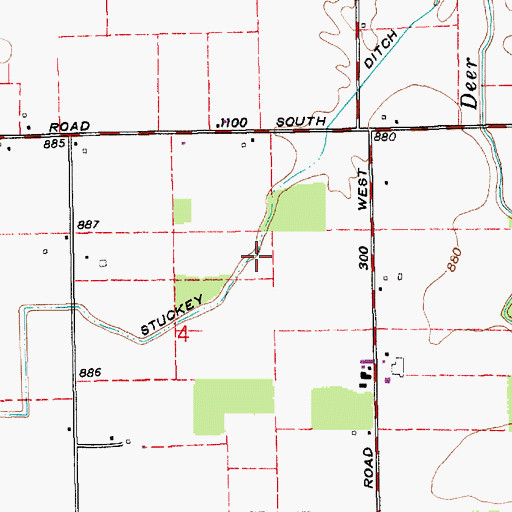 Topographic Map of Stuckey Ditch, IN