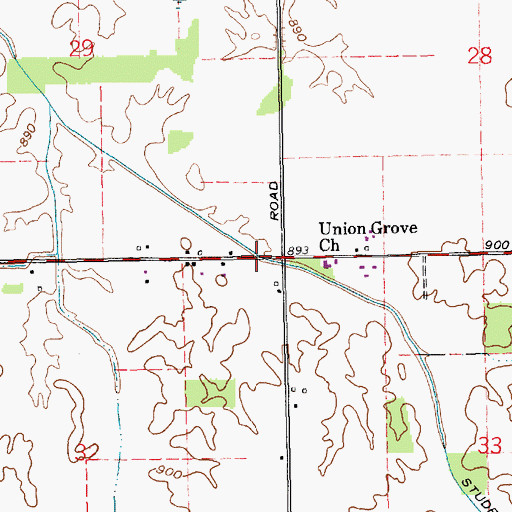 Topographic Map of Studebaker Ditch, IN