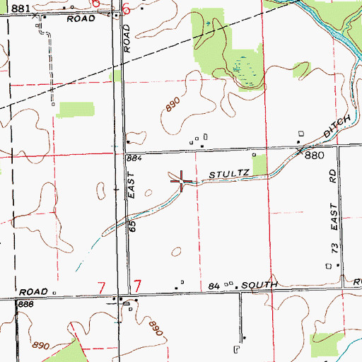 Topographic Map of Stultz Ditch, IN