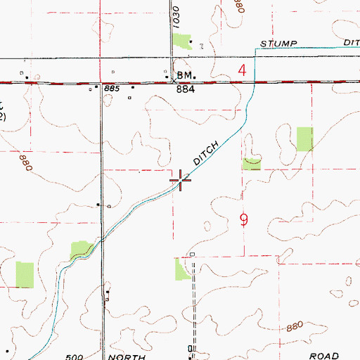 Topographic Map of Stump Ditch, IN