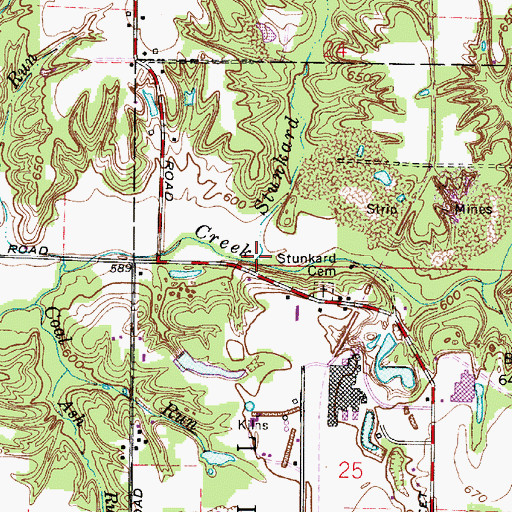 Topographic Map of Stunkard Run, IN