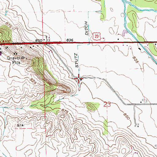 Topographic Map of Stutz Ditch, IN