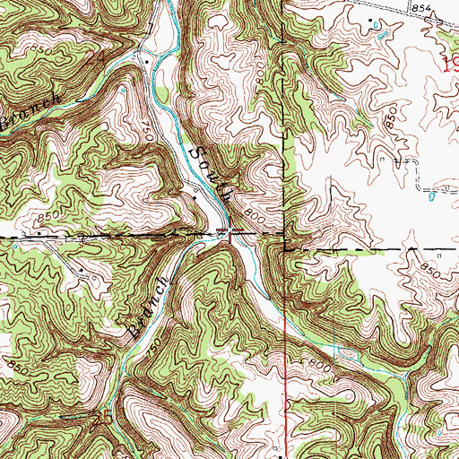 Topographic Map of Sugar Branch, IN
