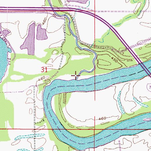 Topographic Map of Sugar Creek, IN