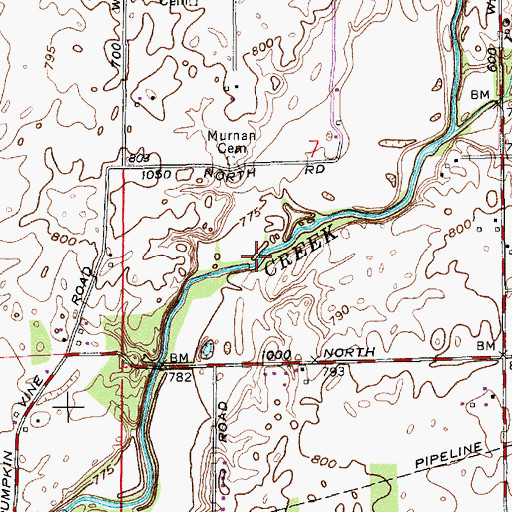 Topographic Map of Sugar Creek Church, IN