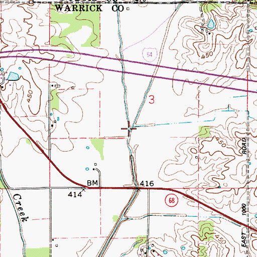 Topographic Map of Sugar Creek Drain, IN