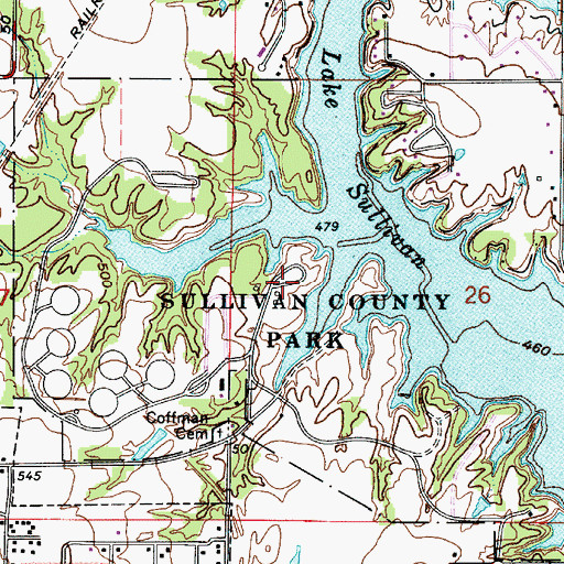 Topographic Map of Sullivan County Park, IN