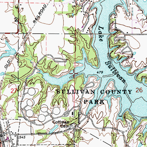 Topographic Map of Lake Sullivan, IN