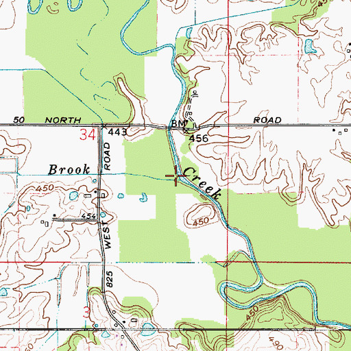 Topographic Map of Sulphur Springs Brook, IN