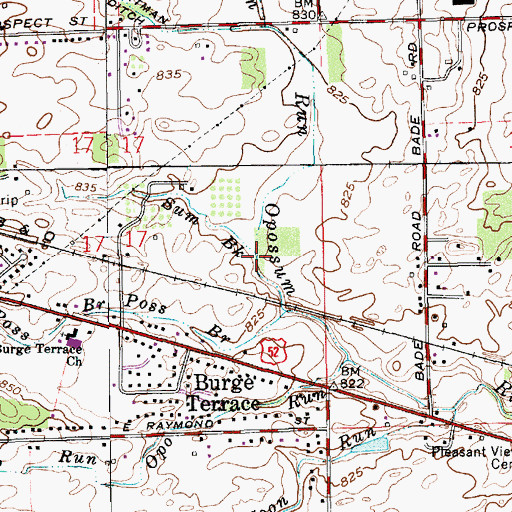 Topographic Map of Sum Brook, IN