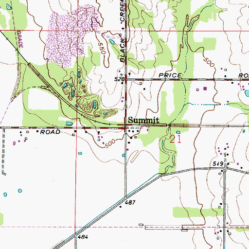 Topographic Map of Summit, IN