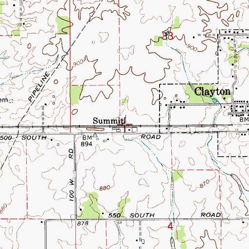 Topographic Map of Summit, IN
