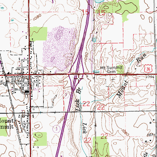 Topographic Map of Summit Brook, IN