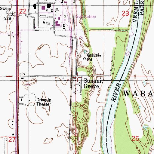 Topographic Map of Summit Grove, IN