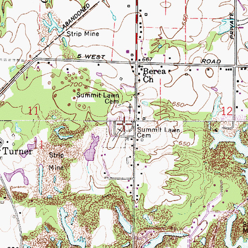Topographic Map of Summit Lawn Cemetery, IN
