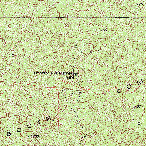 Topographic Map of Emperor and Duchess Mine, AZ