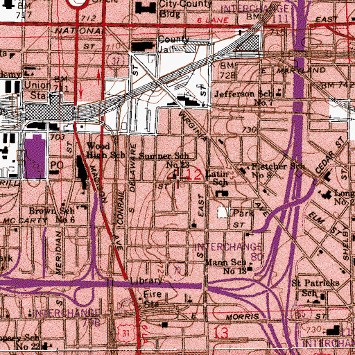 Topographic Map of Sumner School Number 23 (historical), IN