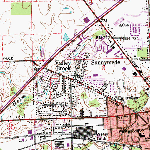 Topographic Map of Sunnymede, IN