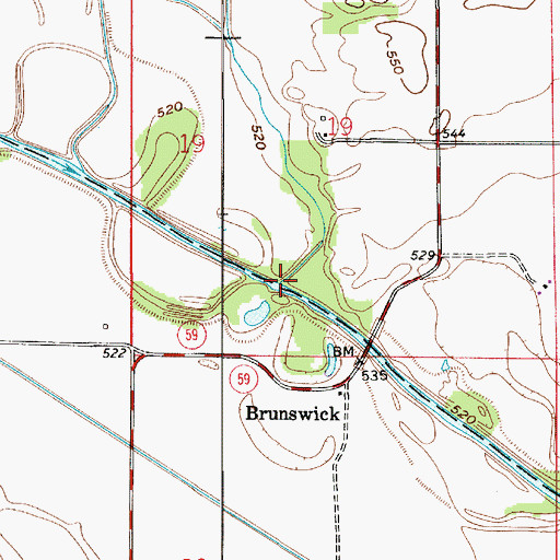 Topographic Map of Susan Brothers Creek, IN