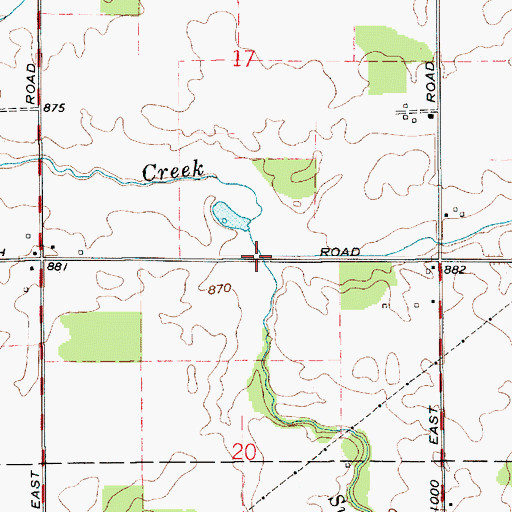 Topographic Map of Swamp Creek, IN