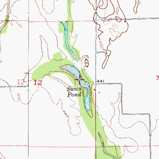 Topographic Map of Swan Pond, IN