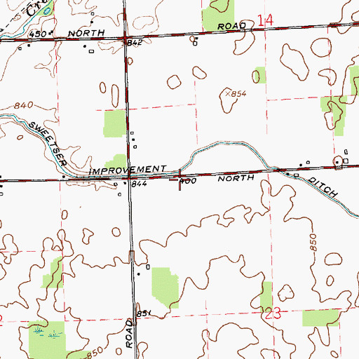 Topographic Map of Sweetser Improvement Ditch, IN