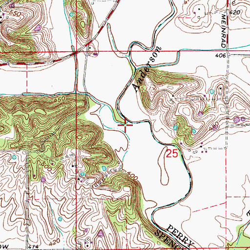 Topographic Map of Swinging Creek, IN