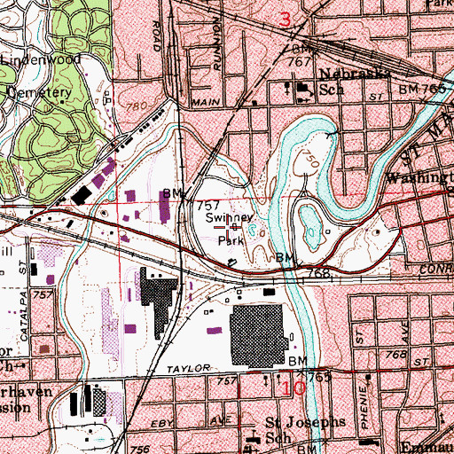 Topographic Map of Swinney Park, IN
