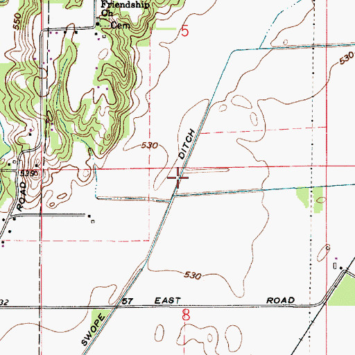 Topographic Map of Swope Ditch, IN