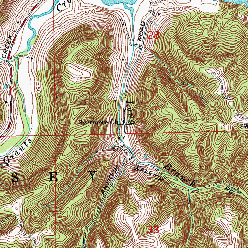 Topographic Map of Sycamore Church, IN
