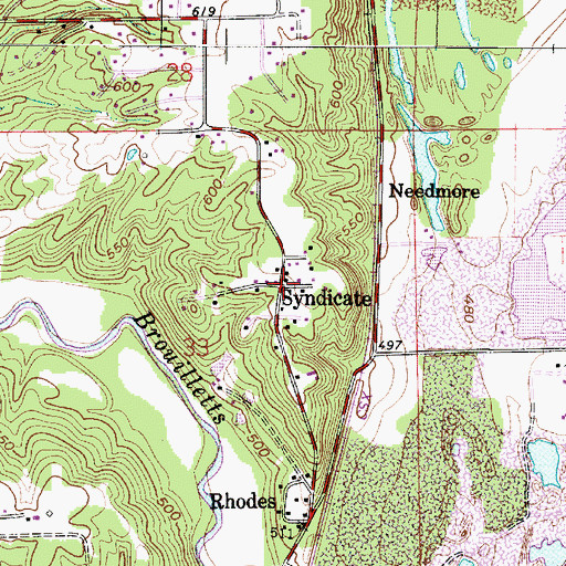 Topographic Map of Syndicate, IN
