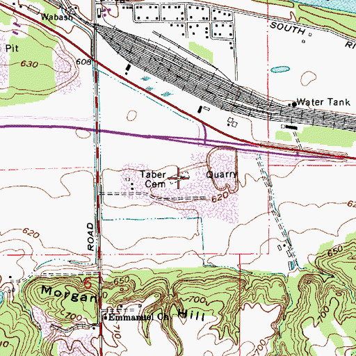 Topographic Map of Taber Cemetery, IN