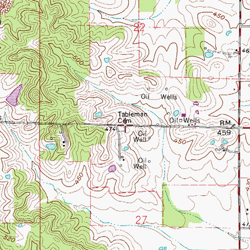 Topographic Map of Tableman Cemetery, IN