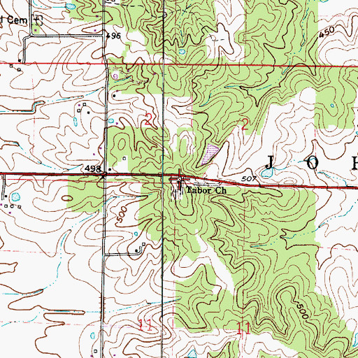 Topographic Map of Tabor Church, IN