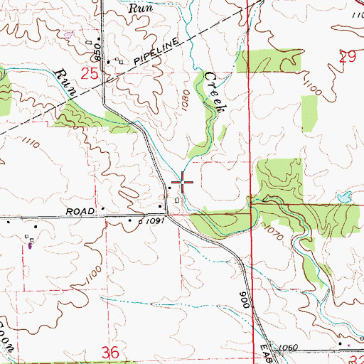 Topographic Map of Tail Run, IN