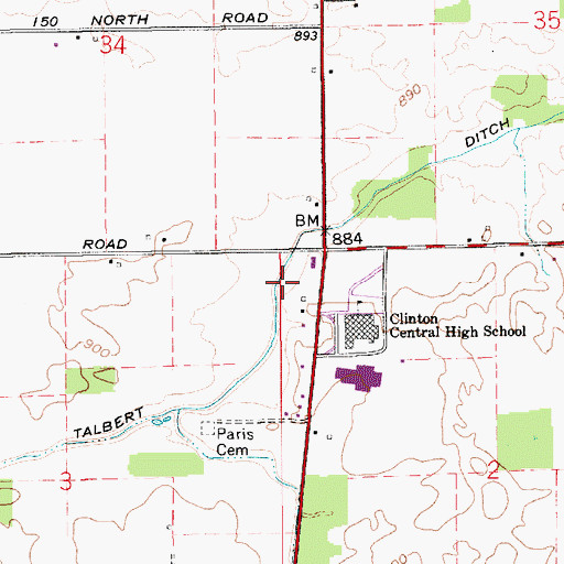 Topographic Map of Talbert Ditch, IN