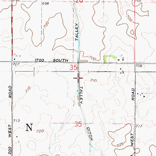 Topographic Map of Talley Ditch, IN